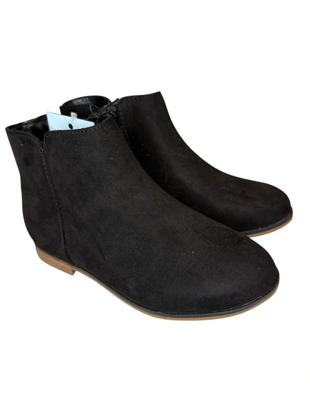 Cat & Jack kids black Penelope ankle boots zippers new faux suede 11